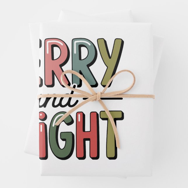 Hoja De Papel De Regalo Feliz Navidad A Navidades Brillantes (In situ)