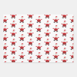 Hoja De Papel De Regalo Feliz Navidad Cubierta Santa Roja