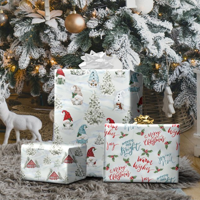 Hoja De Papel De Regalo Feliz Navidad en nieve (Subido por el creador)
