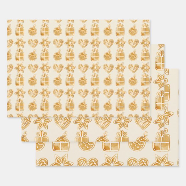 Hoja De Papel De Regalo Feliz Navidad Gingerbread Cookies (Set)
