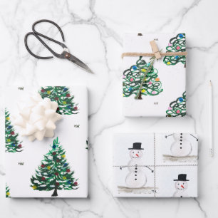 Hoja De Papel De Regalo Feliz Navidad Retro Fiesta navideño navideño