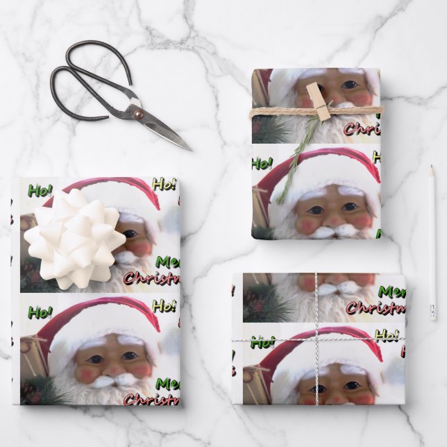 Hoja De Papel De Regalo Feliz Navidad Santa Cláusula (Anverso)