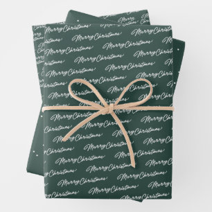 Hoja De Papel De Regalo Feliz Navidad simple y clásica vacaciones de color