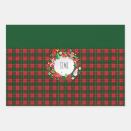 Hoja De Papel De Regalo ¡Feliz Navidad y Feliz Año Nuevo! Patrón de Escoci