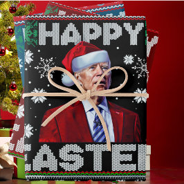 Hoja De Papel De Regalo Feliz Pascua Funny Joe Biden Santa Navidades