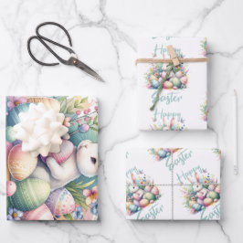 Hoja De Papel De Regalo Feliz Pascua pastel de Pascua Manejo Bunny Egy acu