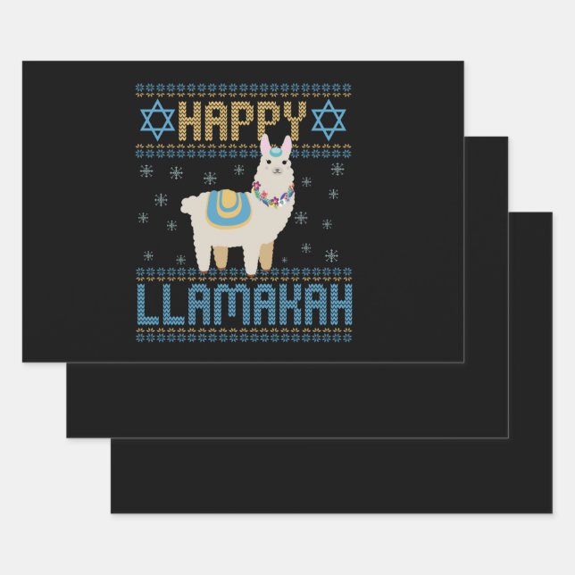 Hoja De Papel De Regalo Feliz regalo de Hamakah Funny Jewish Hanukkah Lama (Set)