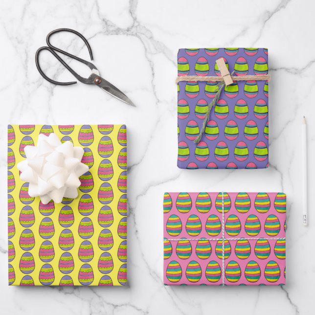 Hoja De Papel De Regalo Feliz Semana Santa Pintada Caza de Huevos de Cesta (Anverso)