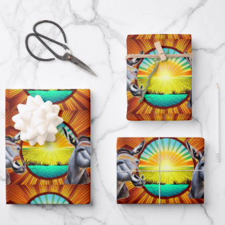 Hoja De Papel De Regalo Feliz Sunshine Donkey