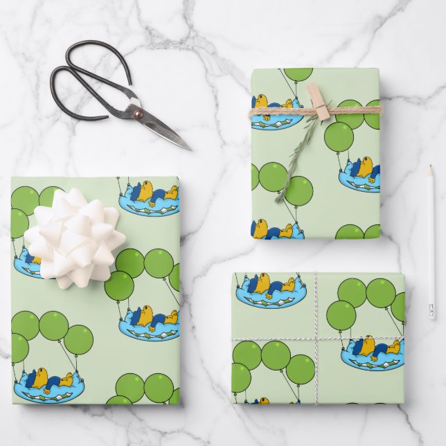 Hoja De Papel De Regalo Ferald | Globos de almohada (Anverso)