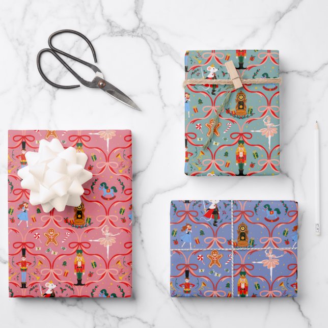 Hoja De Papel De Regalo Feriado de navidades - Nutcracker (Anverso)