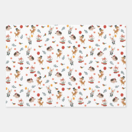 Hoja De Papel De Regalo Festive animals