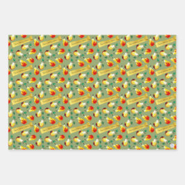 Hoja De Papel De Regalo Festive Christmas Pears Personalized Boho Kitchen