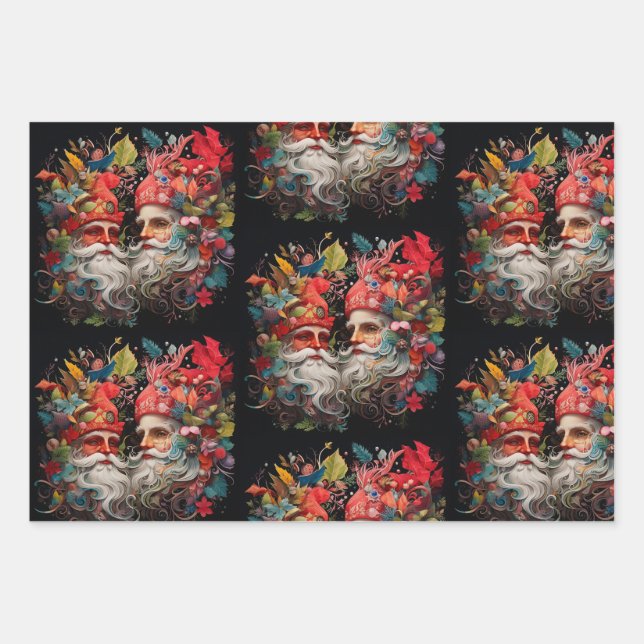 Hoja De Papel De Regalo Festive Elflike Santas' (Anverso 3)