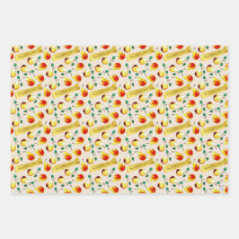 Hoja De Papel De Regalo Festive Farmhouse Pears Boho Christmas Kitchen