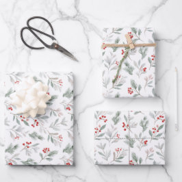 Hoja De Papel De Regalo Festive Winter Botanical Wrap