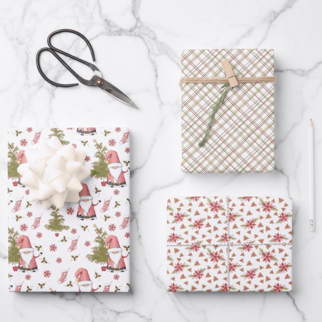 Hoja De Papel De Regalo Festividad caprichosa de Santa Navidades (Anverso)