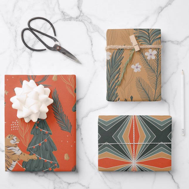 Hoja De Papel De Regalo Festividad de Chita Holiday Tone (Anverso)