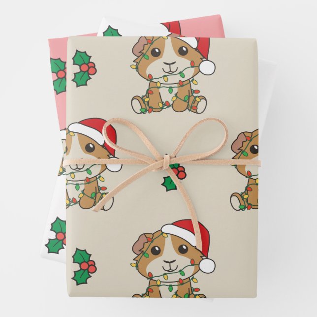 Hoja De Papel De Regalo Festividad de invierno de los Navidades de cerdo d (In situ)