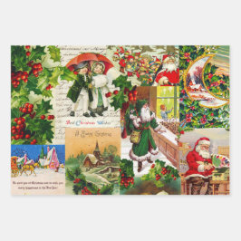 Hoja De Papel De Regalo Festividad de los Navidades victorianos Santa Coll