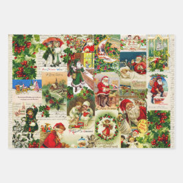 Hoja De Papel De Regalo Festividad de los Navidades victorianos Santa Coll