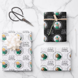 Hoja De Papel De Regalo Festividad de tres Navidades de fotografía