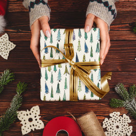 Hoja De Papel De Regalo Festividad del árbol de navidad verde invierno