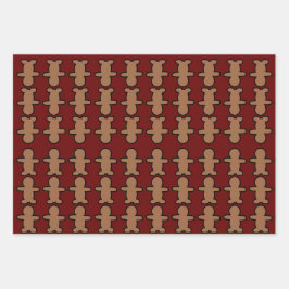 Hoja De Papel De Regalo Festividad del hombre del pan de jengibre