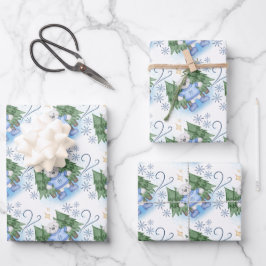 Hoja De Papel De Regalo Festividad en Navidades de osos polares