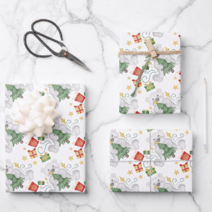 Hoja De Papel De Regalo Festividad en Navidades de osos polares