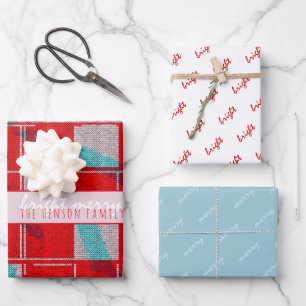 Hoja De Papel De Regalo Festividad familiar de punto de Knit Rojo brillant