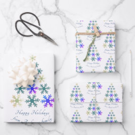 Hoja De Papel De Regalo Festividad navideña con copo de nieve