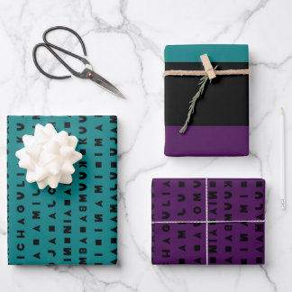 HOJA DE PAPEL DE REGALO FESTIVIDAD NEGRA