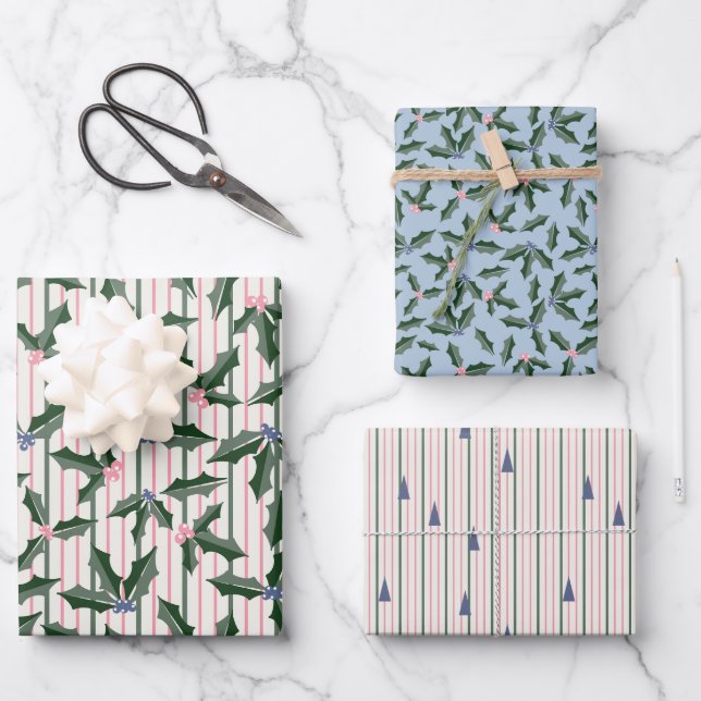 Hoja De Papel De Regalo Festividad Retro Nostálgica (Anverso)