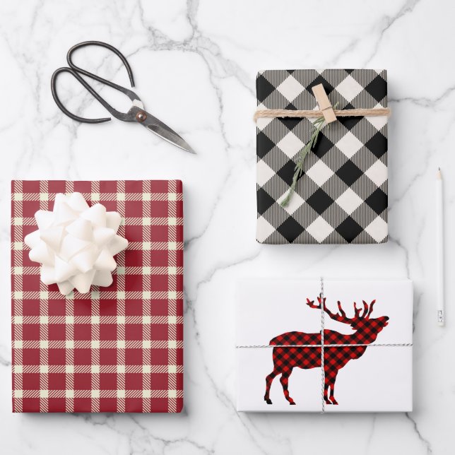Hoja De Papel De Regalo Festividad Rusa Lumberjack Plaid (Anverso)