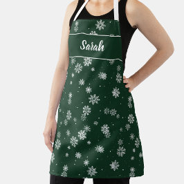 Hoja De Papel De Regalo Festividad verde de copas de nieve