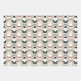 Hoja De Papel De Regalo Festividades de los Navidades del Boho Pink Green