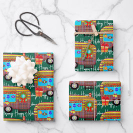 Hoja De Papel De Regalo Festividades del Camper Retro Felices