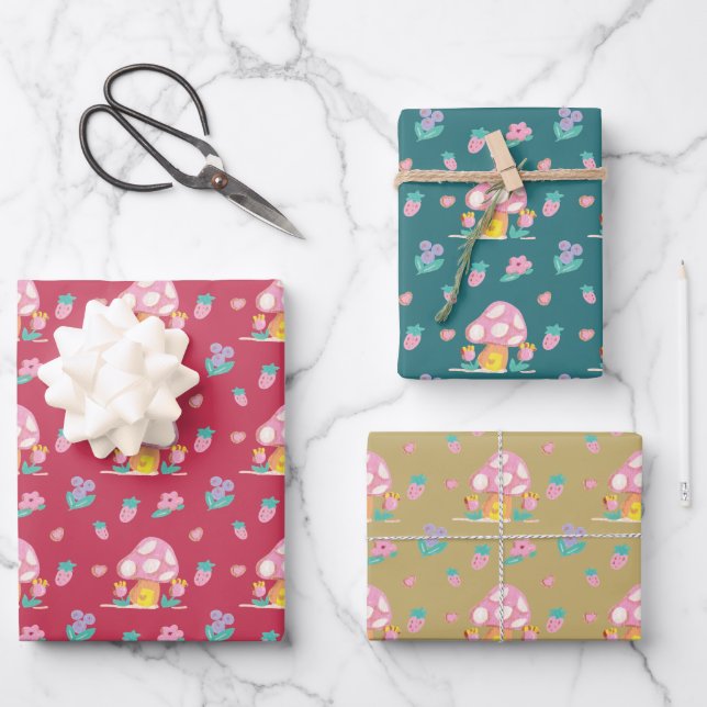 Hoja De Papel De Regalo Festividades Navidades marrones rojos verdes de ho (Anverso)