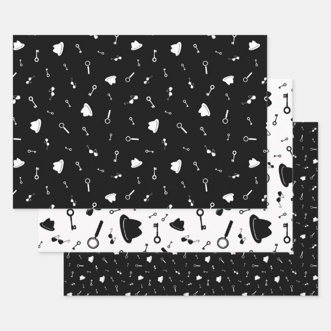 Hoja De Papel De Regalo Fiesta de agente secreto (Set)