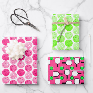 Hoja De Papel De Regalo Fiesta de baloncesto blanco verde rosado
