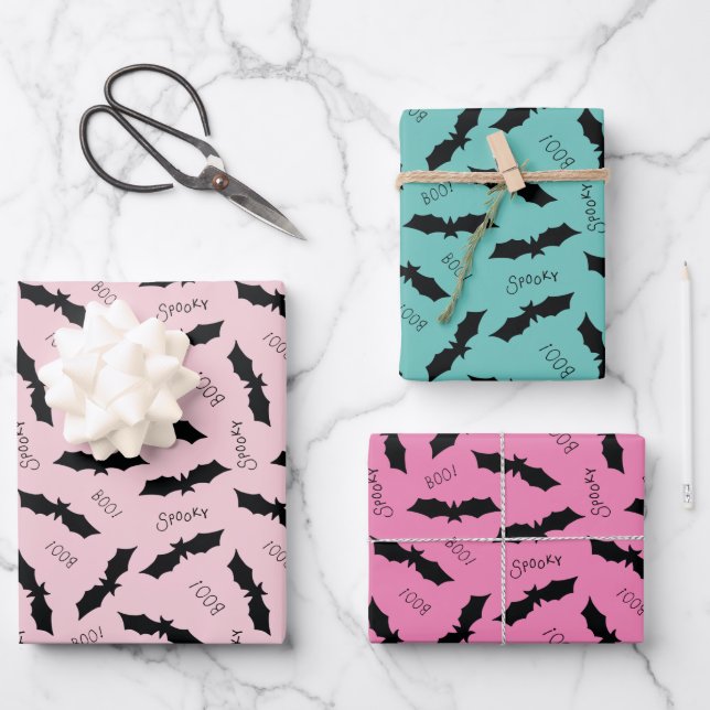 Hoja De Papel De Regalo Fiesta de Bats Halloween (Anverso)