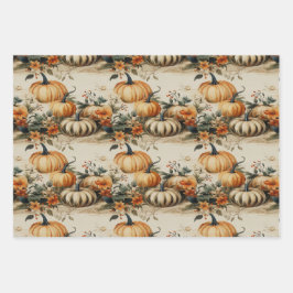 Hoja De Papel De Regalo Fiesta de calabaza perfecto Caída de Acción de Gra