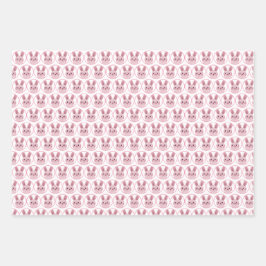 Hoja De Papel De Regalo Fiesta de conejitos rosados