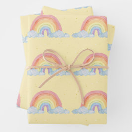 Hoja De Papel De Regalo Fiesta de cumpleaños de color Rainbow Pastel de co