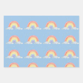 Hoja De Papel De Regalo Fiesta de cumpleaños de color Rainbow Pastel de co