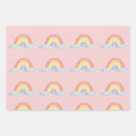 Hoja De Papel De Regalo Fiesta de cumpleaños de color Rainbow Pastel de co