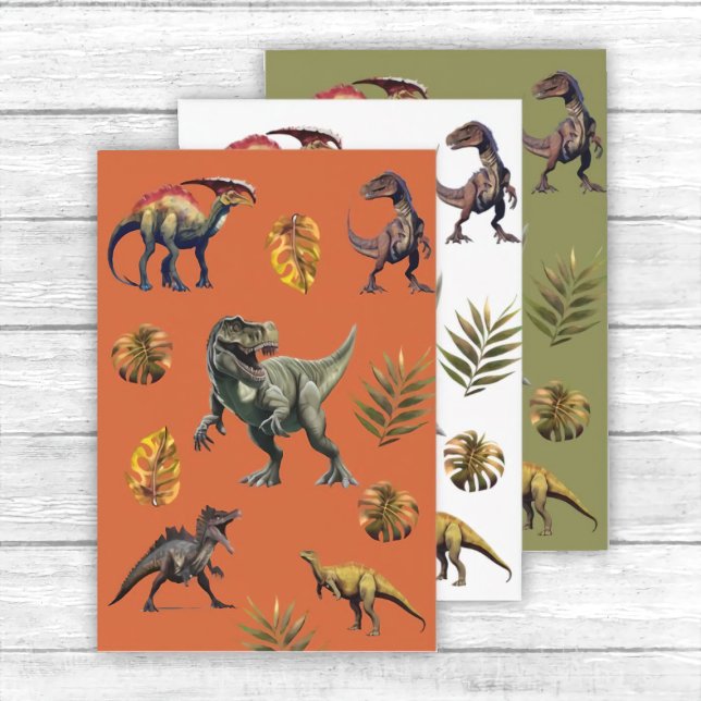 Hoja De Papel De Regalo Fiesta de cumpleaños de dinosaurio (Subido por el creador)