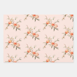 Hoja De Papel De Regalo Fiesta de cumpleaños de durazno de color agua