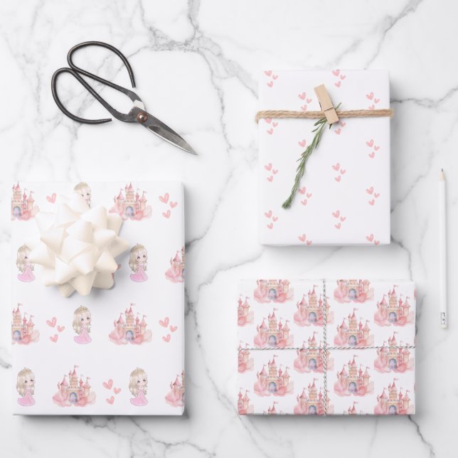 Hoja De Papel De Regalo fiesta de cumpleaños de la princesa (Anverso)